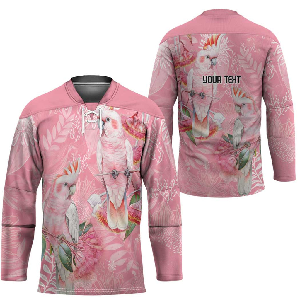 Personalised Galah Cockatoo Eucalyptus Flowers Hockey Jersey Australian Breast Cancer Spirit - Aussie Hoodie