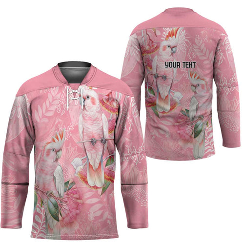 Personalised Galah Cockatoo Eucalyptus Flowers Hockey Jersey Australian Breast Cancer Spirit - Aussie Hoodie