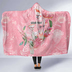 Personalised Galah Cockatoo Eucalyptus Flowers Hooded Blanket Australian Breast Cancer Spirit - Aussie Hoodie