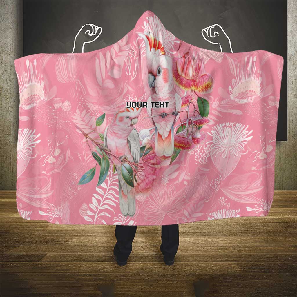 Personalised Galah Cockatoo Eucalyptus Flowers Hooded Blanket Australian Breast Cancer Spirit - Aussie Hoodie