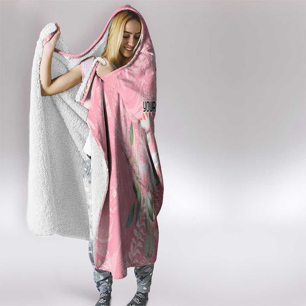 Personalised Galah Cockatoo Eucalyptus Flowers Hooded Blanket Australian Breast Cancer Spirit - Aussie Hoodie