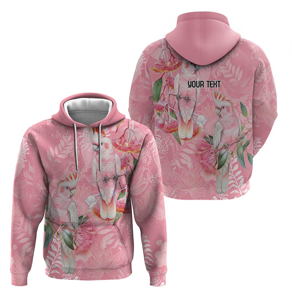 Personalised Galah Cockatoo Eucalyptus Flowers Hoodie Australian Breast Cancer Spirit - Aussie Hoodie