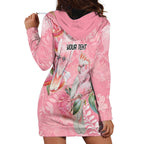 Personalised Galah Cockatoo Eucalyptus Flowers Hoodie Dress Australian Breast Cancer Spirit - Aussie Hoodie