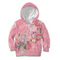 Personalised Galah Cockatoo Eucalyptus Flowers Kid Hoodie Australian Breast Cancer Spirit - Aussie Hoodie