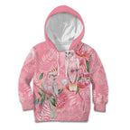 Personalised Galah Cockatoo Eucalyptus Flowers Kid Hoodie Australian Breast Cancer Spirit - Aussie Hoodie