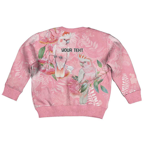Personalised Galah Cockatoo Eucalyptus Flowers Kid Ugly Christmas Sweater Australian Breast Cancer Spirit - Aussie Hoodie