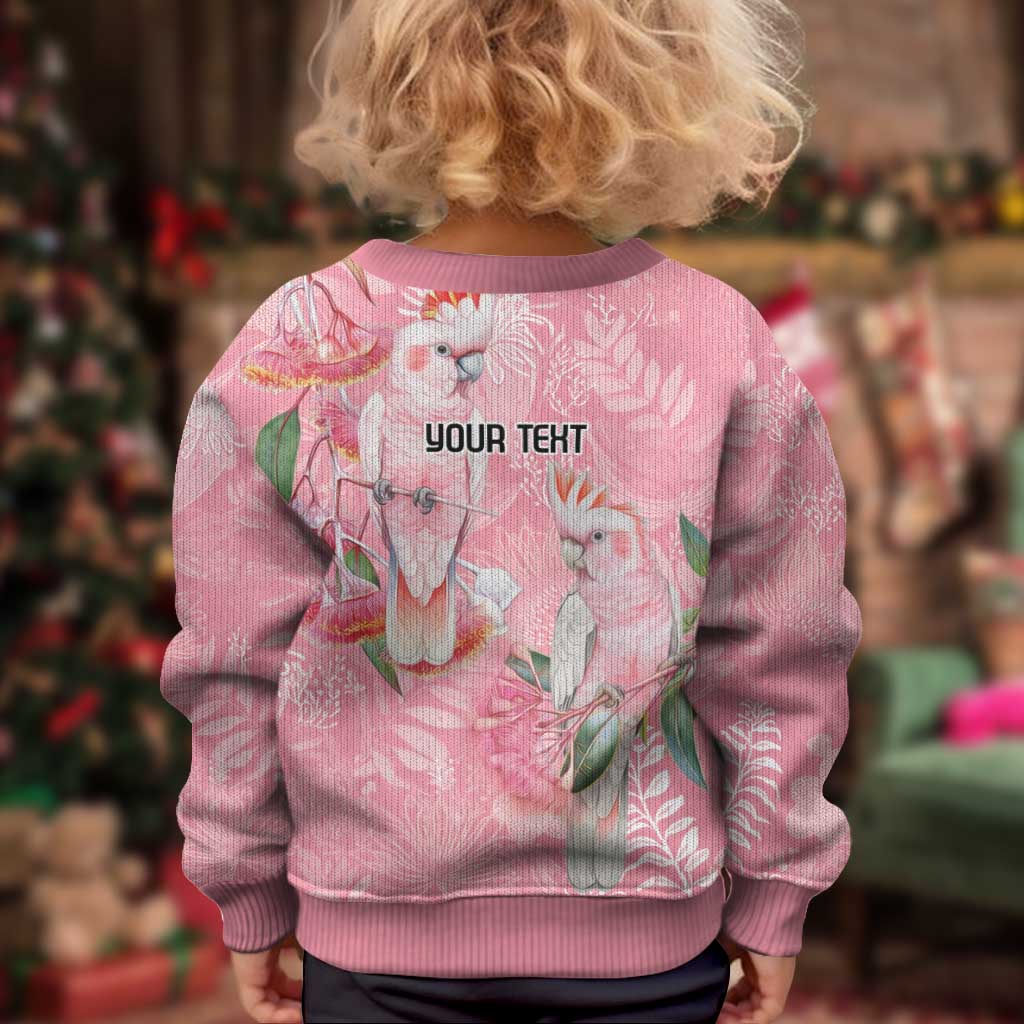Personalised Galah Cockatoo Eucalyptus Flowers Kid Ugly Christmas Sweater Australian Breast Cancer Spirit - Aussie Hoodie