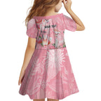 Personalised Galah Cockatoo Eucalyptus Flowers Kid Short Sleeve Dress Australian Breast Cancer Spirit - Aussie Hoodie