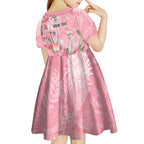 Personalised Galah Cockatoo Eucalyptus Flowers Kid Short Sleeve Dress Australian Breast Cancer Spirit - Aussie Hoodie
