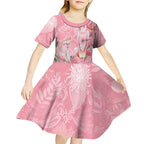 Personalised Galah Cockatoo Eucalyptus Flowers Kid Short Sleeve Dress Australian Breast Cancer Spirit - Aussie Hoodie