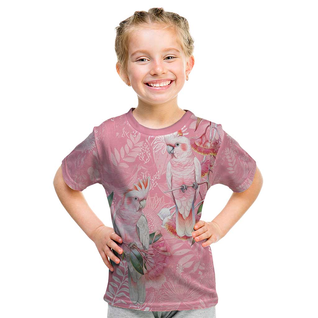 Personalised Galah Cockatoo Eucalyptus Flowers Kid T Shirt Australian Breast Cancer Spirit - Aussie Hoodie