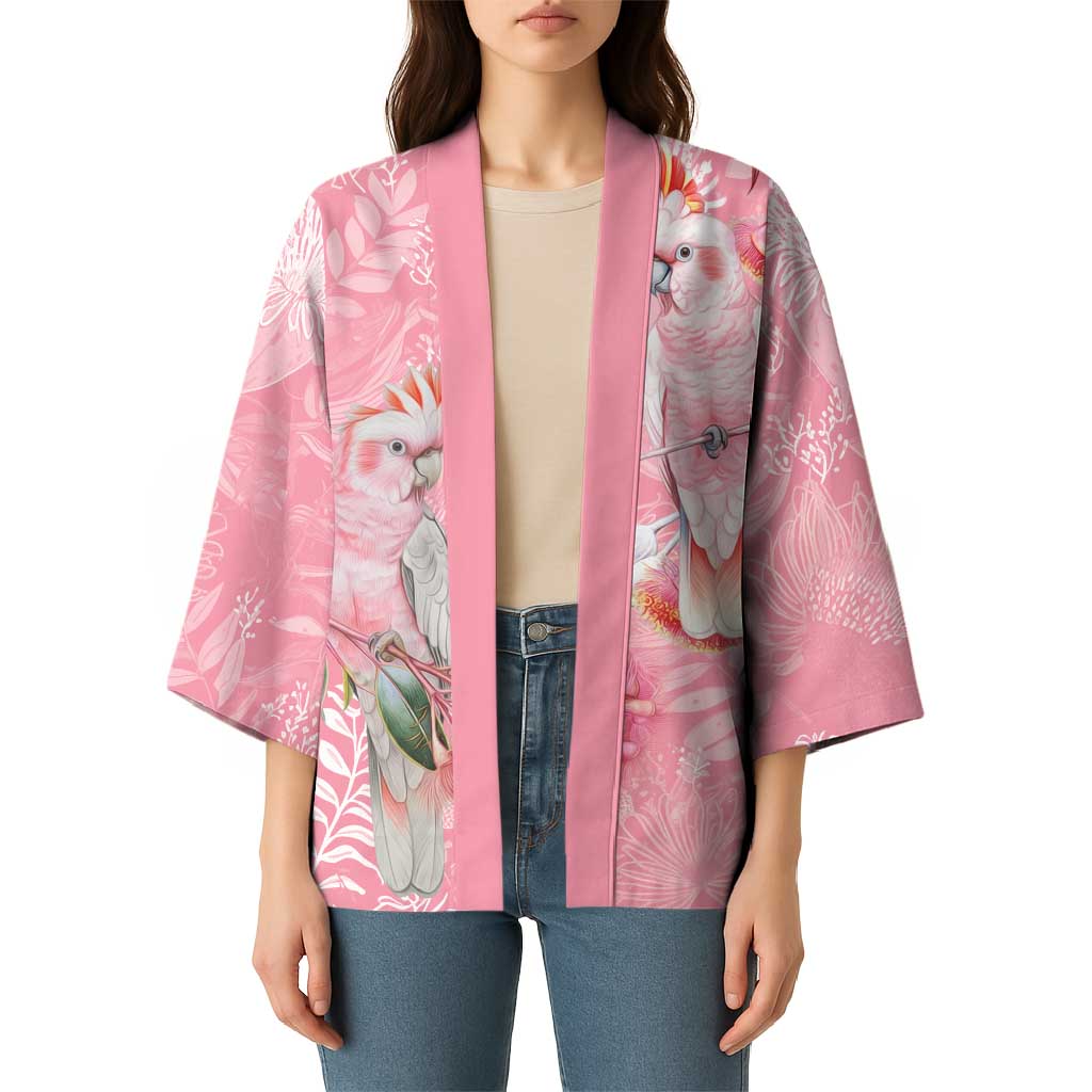 Personalised Galah Cockatoo Eucalyptus Flowers Kimono Australian Breast Cancer Spirit - Aussie Hoodie
