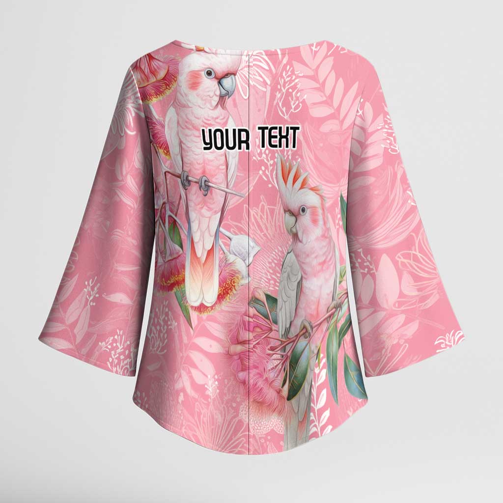 Personalised Galah Cockatoo Eucalyptus Flowers Kimono Sleeve Blouse Australian Breast Cancer Spirit - Aussie Hoodie