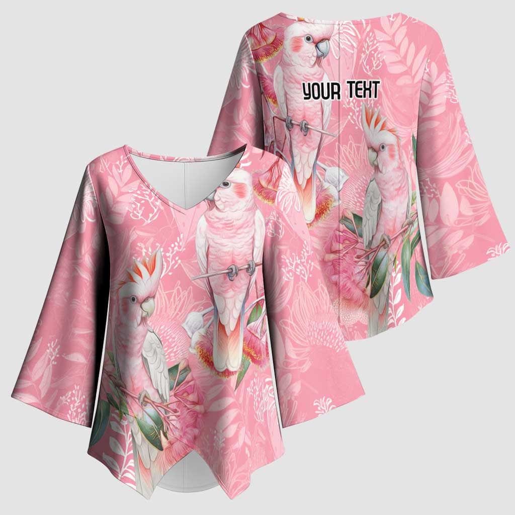 Personalised Galah Cockatoo Eucalyptus Flowers Kimono Sleeve Blouse Australian Breast Cancer Spirit - Aussie Hoodie