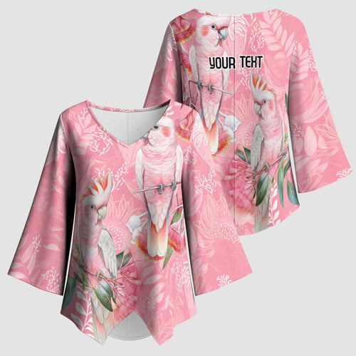 Personalised Galah Cockatoo Eucalyptus Flowers Kimono Sleeve Blouse Australian Breast Cancer Spirit - Aussie Hoodie