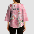 Personalised Galah Cockatoo Eucalyptus Flowers Kimono Sleeve Blouse Australian Breast Cancer Spirit - Aussie Hoodie