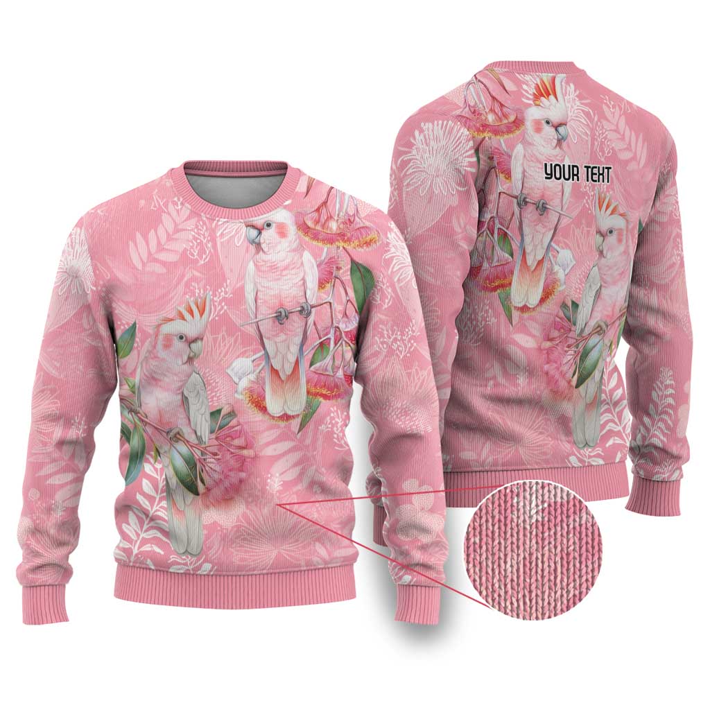 Personalised Galah Cockatoo Eucalyptus Flowers Ugly Christmas Sweater Australian Breast Cancer Spirit - Aussie Hoodie