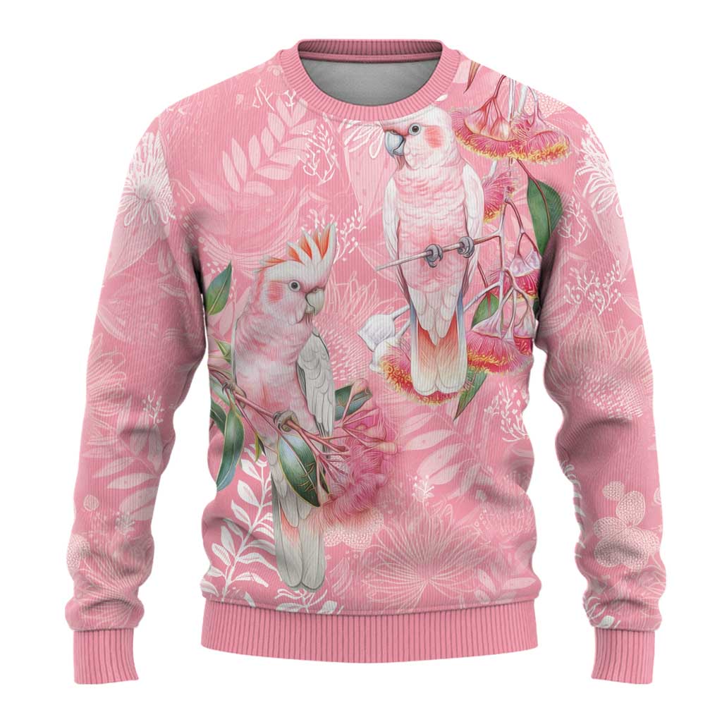 Personalised Galah Cockatoo Eucalyptus Flowers Ugly Christmas Sweater Australian Breast Cancer Spirit - Aussie Hoodie