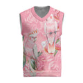 Personalised Galah Cockatoo Eucalyptus Flowers Christmas Knitted V-Neck Vest Australian Breast Cancer Spirit - Aussie Hoodie