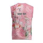 Personalised Galah Cockatoo Eucalyptus Flowers Christmas Knitted V-Neck Vest Australian Breast Cancer Spirit - Aussie Hoodie