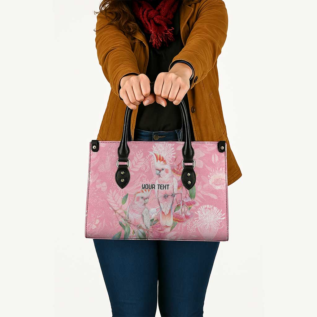 Personalised Galah Cockatoo Eucalyptus Flowers Leather Bag Australian Breast Cancer Spirit - Aussie Hoodie