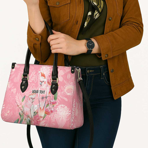 Personalised Galah Cockatoo Eucalyptus Flowers Leather Bag Australian Breast Cancer Spirit - Aussie Hoodie