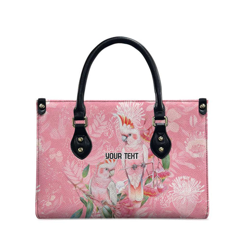 Personalised Galah Cockatoo Eucalyptus Flowers Leather Bag Australian Breast Cancer Spirit - Aussie Hoodie