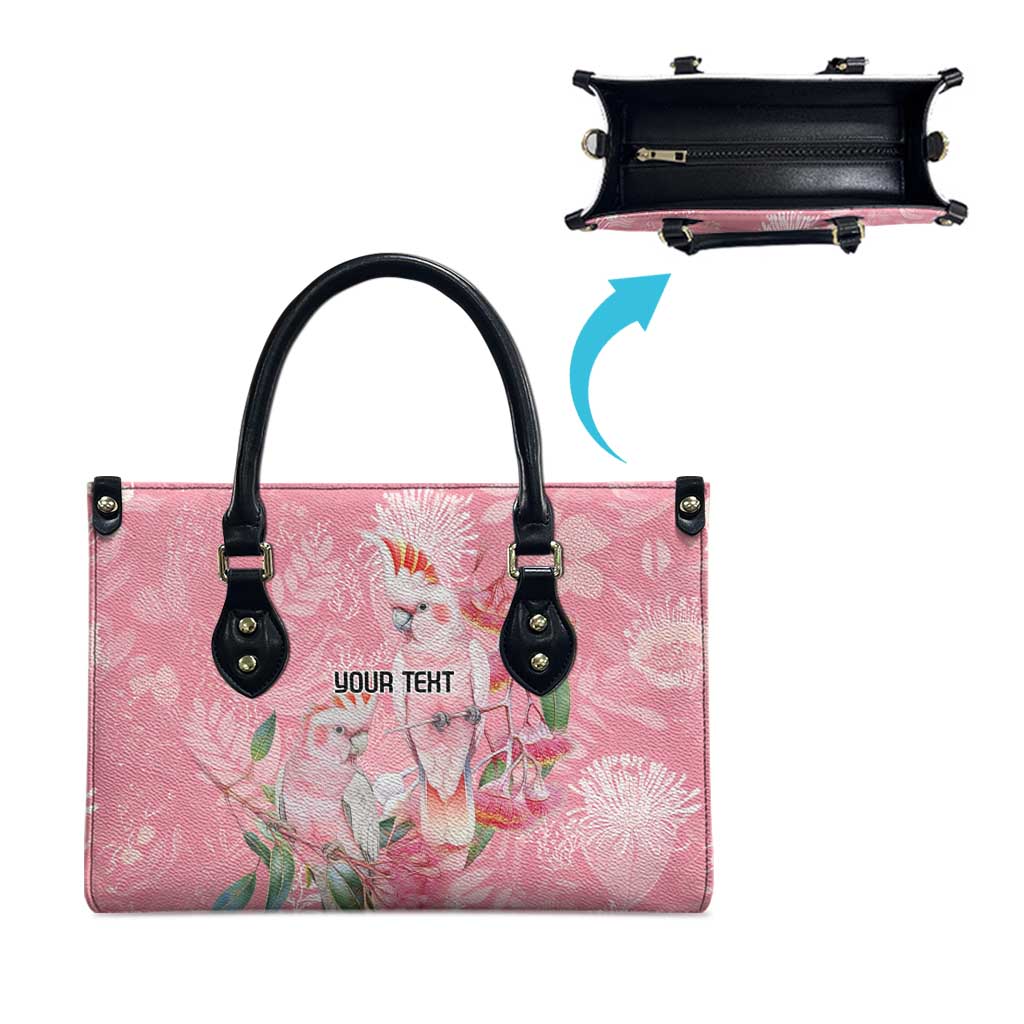 Personalised Galah Cockatoo Eucalyptus Flowers Leather Bag Australian Breast Cancer Spirit - Aussie Hoodie