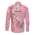 Personalised Galah Cockatoo Eucalyptus Flowers Long Sleeve Button Shirt Australian Breast Cancer Spirit - Aussie Hoodie