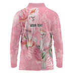 Personalised Galah Cockatoo Eucalyptus Flowers Long Sleeve Polo Shirt Australian Breast Cancer Spirit - Aussie Hoodie
