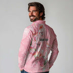 Personalised Galah Cockatoo Eucalyptus Flowers Long Sleeve Polo Shirt Australian Breast Cancer Spirit - Aussie Hoodie