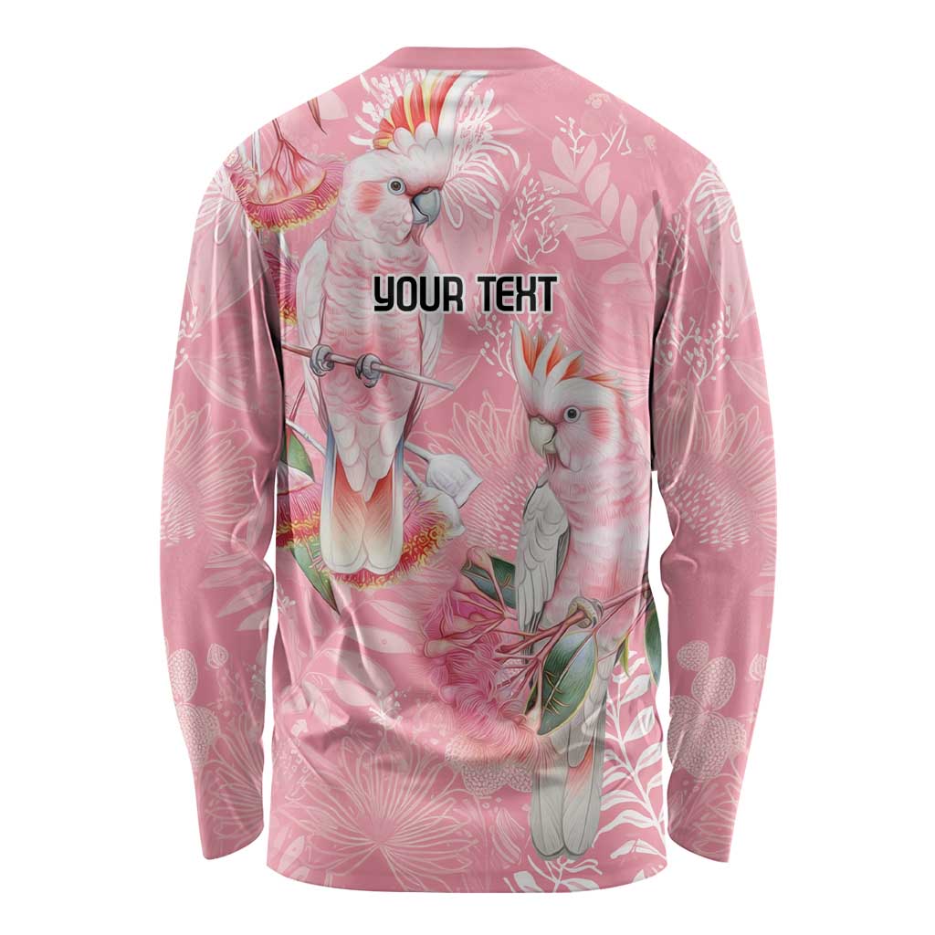Personalised Galah Cockatoo Eucalyptus Flowers Long Sleeve Shirt Australian Breast Cancer Spirit - Aussie Hoodie