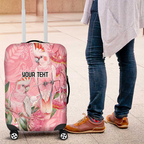 Personalised Galah Cockatoo Eucalyptus Flowers Luggage Cover Australian Breast Cancer Spirit - Aussie Hoodie