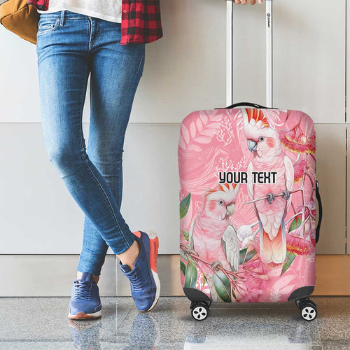 Personalised Galah Cockatoo Eucalyptus Flowers Luggage Cover Australian Breast Cancer Spirit - Aussie Hoodie