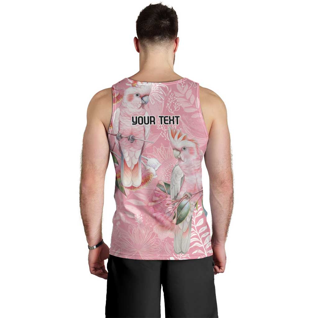 Personalised Galah Cockatoo Eucalyptus Flowers Men Tank Top Australian Breast Cancer Spirit - Aussie Hoodie