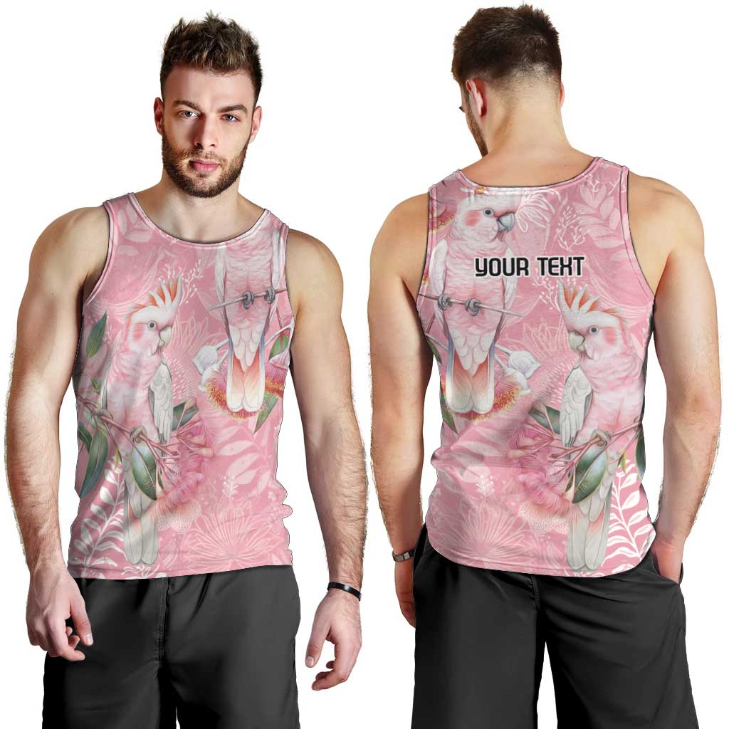 Personalised Galah Cockatoo Eucalyptus Flowers Men Tank Top Australian Breast Cancer Spirit - Aussie Hoodie