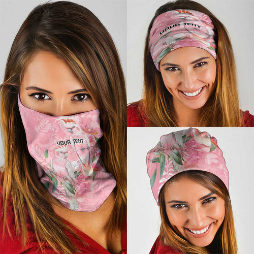 Personalised Galah Cockatoo Eucalyptus Flowers Neck Gaiter Australian Breast Cancer Spirit - Aussie Hoodie