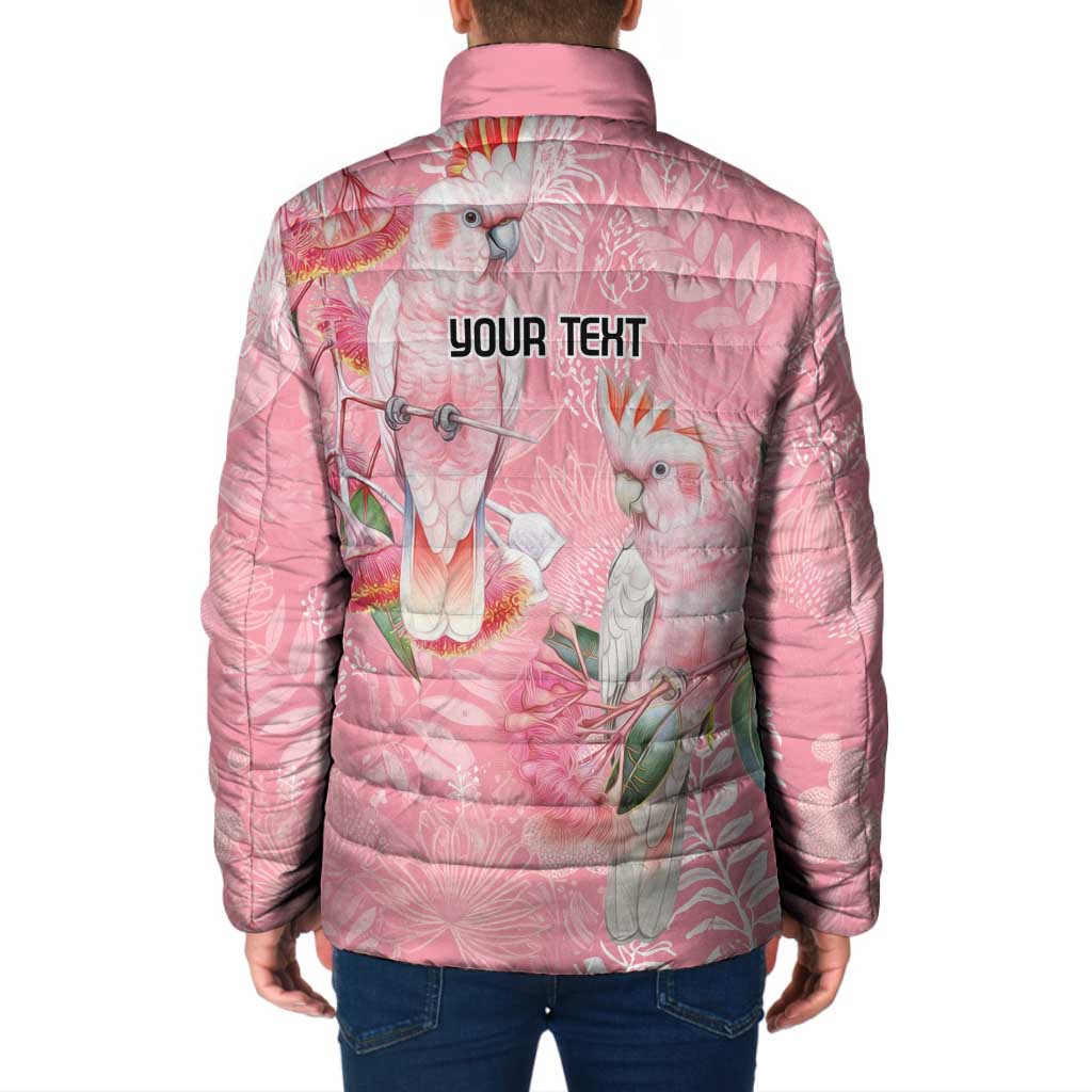 Personalised Galah Cockatoo Eucalyptus Flowers Padded Jacket Australian Breast Cancer Spirit - Aussie Hoodie
