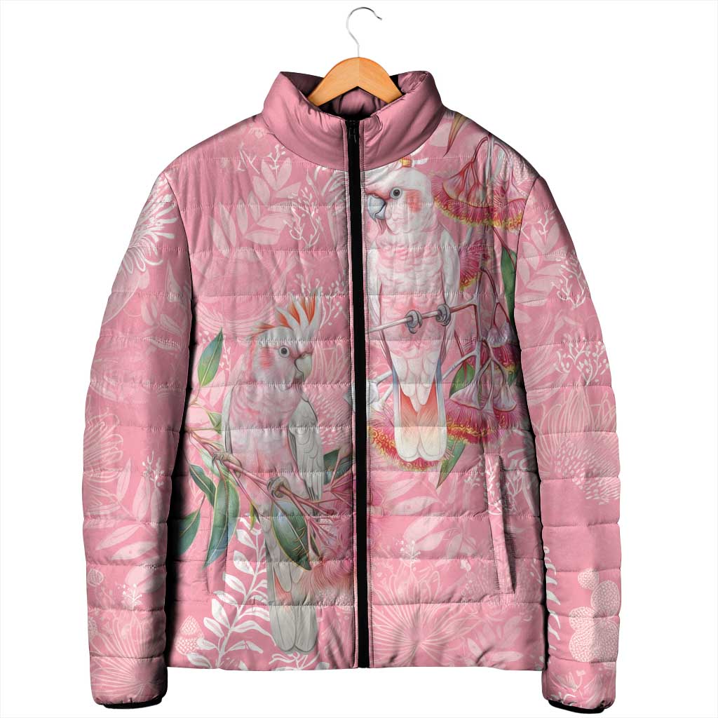 Personalised Galah Cockatoo Eucalyptus Flowers Padded Jacket Australian Breast Cancer Spirit - Aussie Hoodie