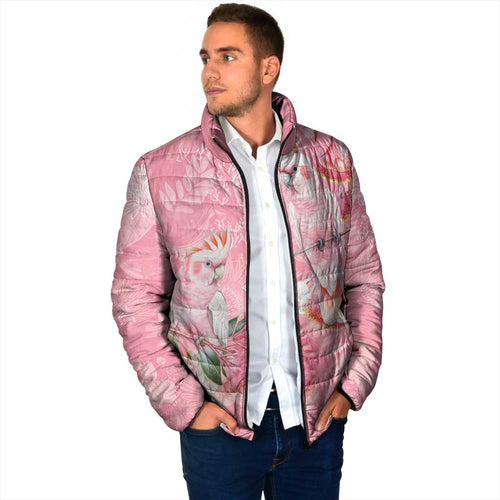 Personalised Galah Cockatoo Eucalyptus Flowers Padded Jacket Australian Breast Cancer Spirit - Aussie Hoodie