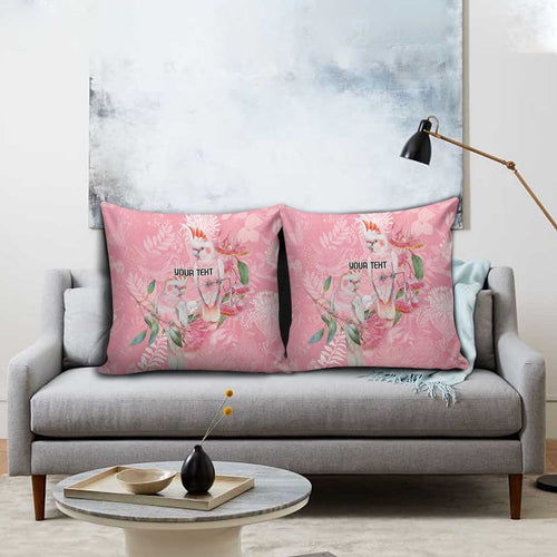 Personalised Galah Cockatoo Eucalyptus Flowers Pillow Cover Australian Breast Cancer Spirit - Aussie Hoodie