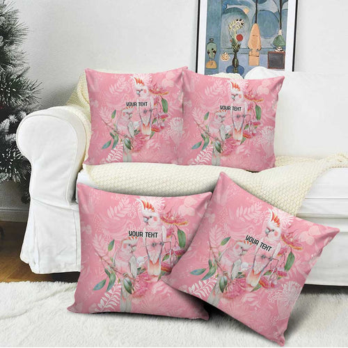 Personalised Galah Cockatoo Eucalyptus Flowers Pillow Cover Australian Breast Cancer Spirit - Aussie Hoodie