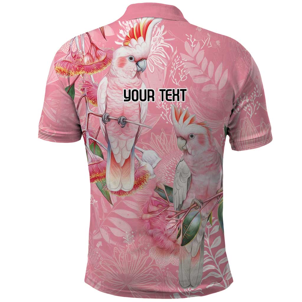 Personalised Galah Cockatoo Eucalyptus Flowers Polo Shirt Australian Breast Cancer Spirit - Aussie Hoodie