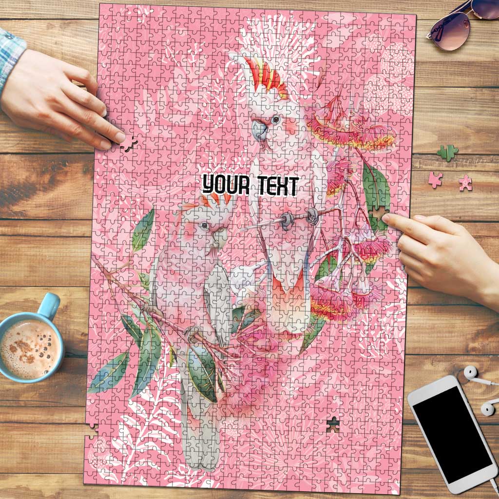 Personalised Galah Cockatoo Eucalyptus Flowers Puzzle Australian Breast Cancer Spirit - Aussie Hoodie