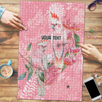 Personalised Galah Cockatoo Eucalyptus Flowers Puzzle Australian Breast Cancer Spirit - Aussie Hoodie