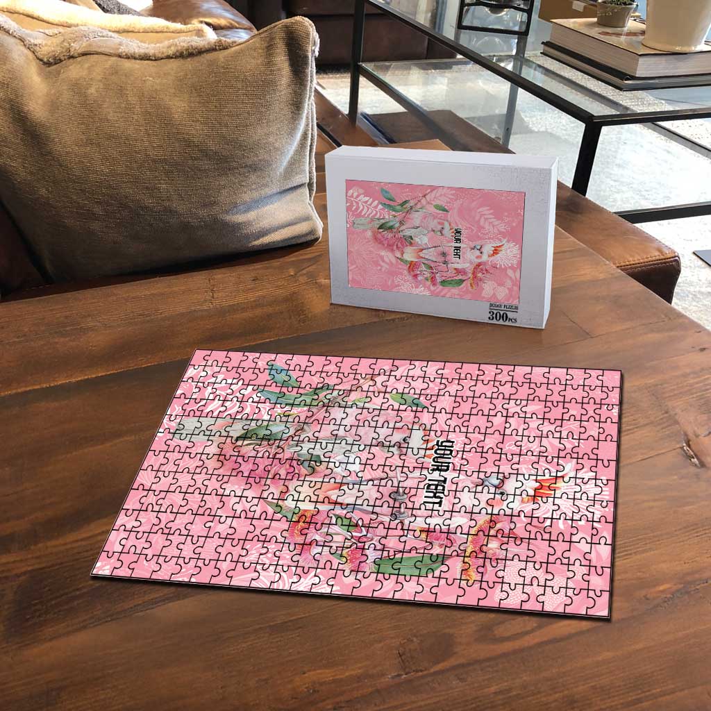 Personalised Galah Cockatoo Eucalyptus Flowers Puzzle Australian Breast Cancer Spirit - Aussie Hoodie