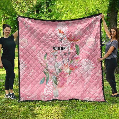Personalised Galah Cockatoo Eucalyptus Flowers Quilt Australian Breast Cancer Spirit - Aussie Hoodie
