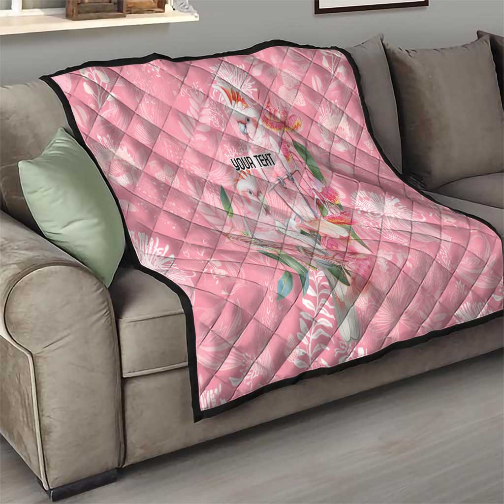 Personalised Galah Cockatoo Eucalyptus Flowers Quilt Australian Breast Cancer Spirit - Aussie Hoodie