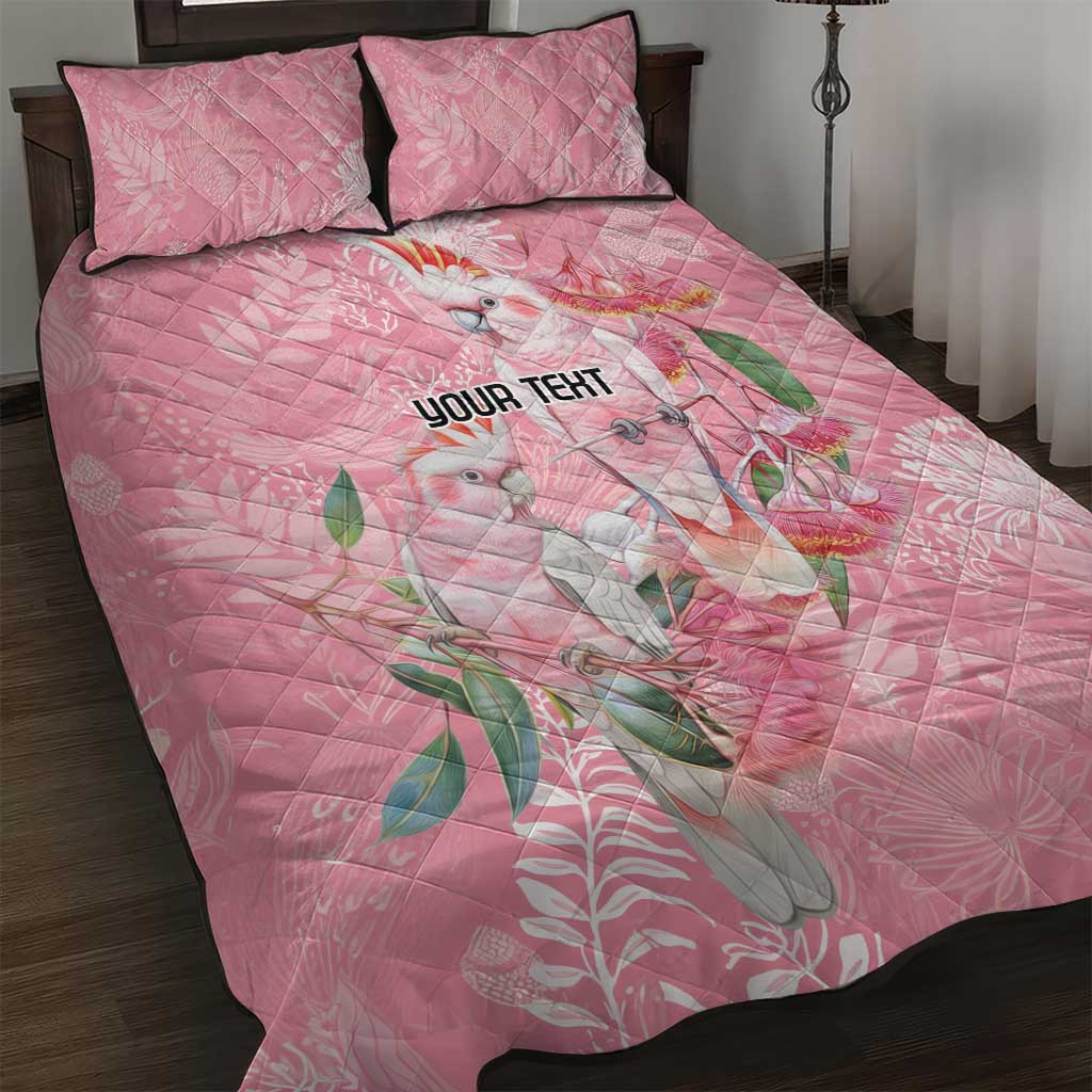 Personalised Galah Cockatoo Eucalyptus Flowers Quilt Bed Set Australian Breast Cancer Spirit - Aussie Hoodie