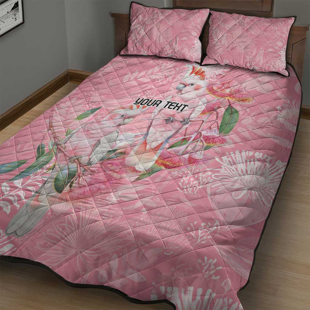 Personalised Galah Cockatoo Eucalyptus Flowers Quilt Bed Set Australian Breast Cancer Spirit - Aussie Hoodie